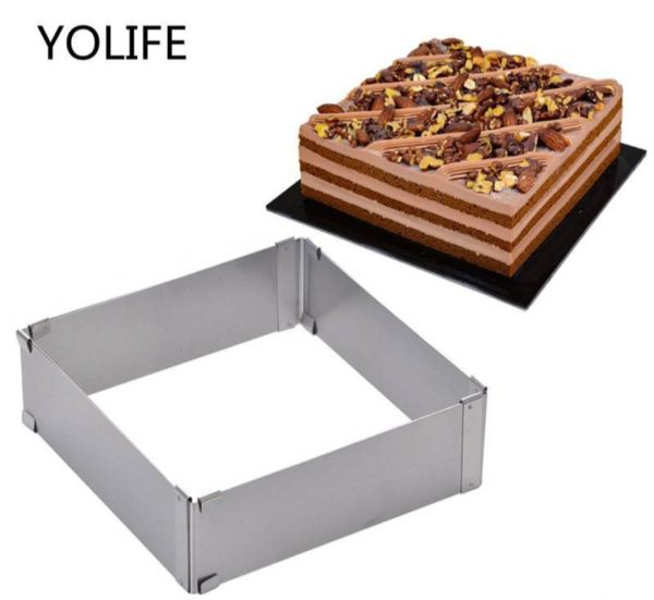 Podesivi Četvrtasti Kalup za Torte od Nerđajućeg Čelika