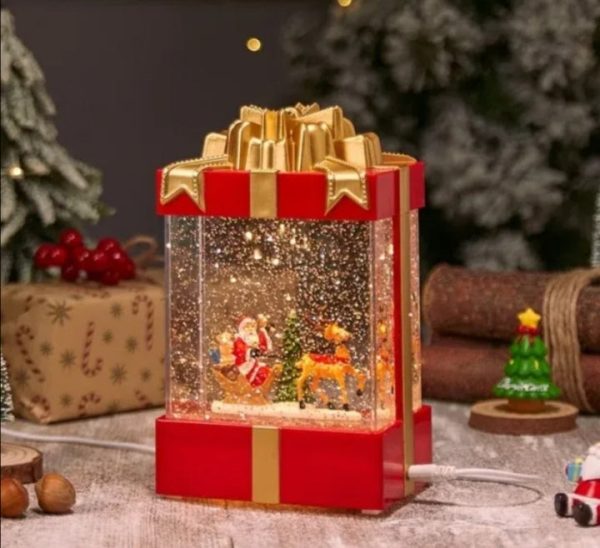 Novogodišnja muzička kutija - Deda Mraz lampa