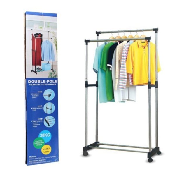 Dupli Stalak za Odeću na Točkićima (do 30 kg)