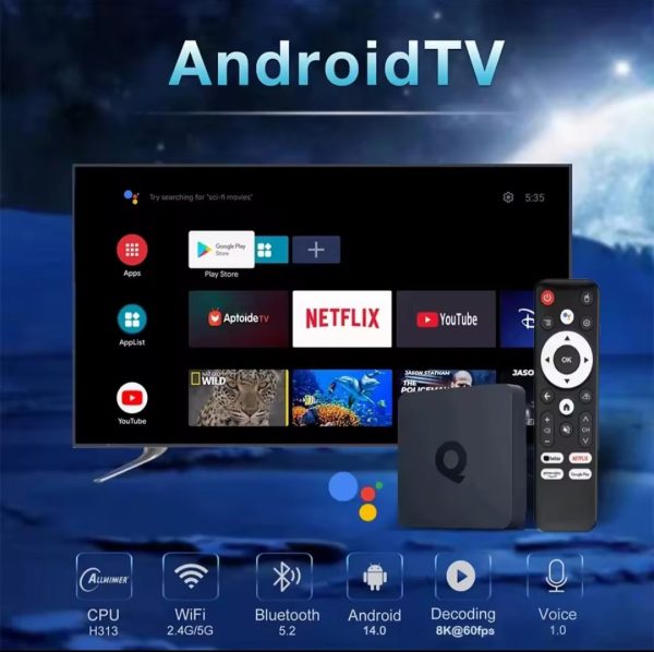 Android 14 Smart TV Box Q1 — 4GB/64GB
