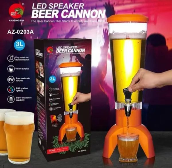 Točilica za Pivo Raketa sa Bluetooth Zvučnikom i LED Svetlom, 3L