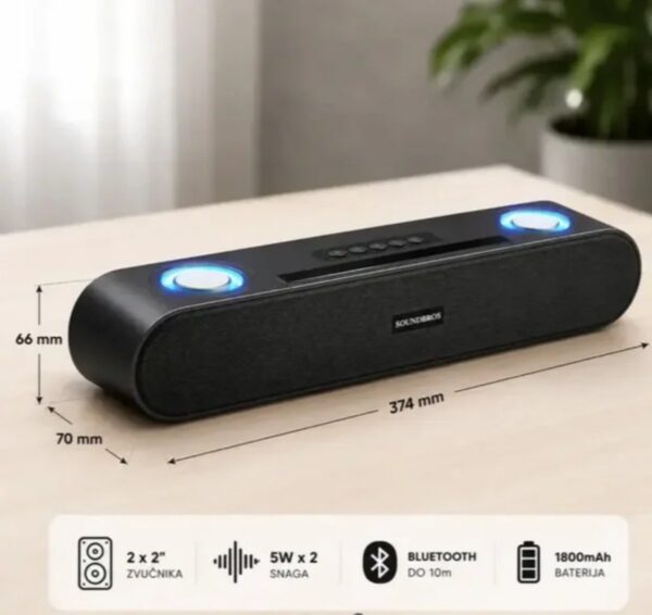 Bluetooth zvučnik SOUNDBROS stereo 5W x 2