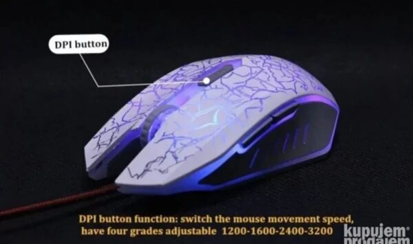 Gaming miš žični – LED, visok DPI, USB