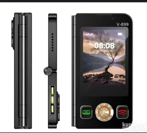 Preklopni telefon V-899 - Dual SIM, FM radio, lampa